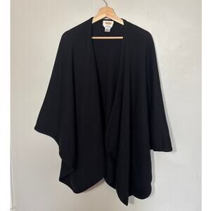 Women's One Size Talbots Made in Italy 100% Merino Wool Black Cape